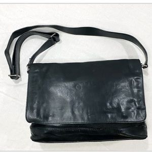 Frye Black Leather Laptop Bag